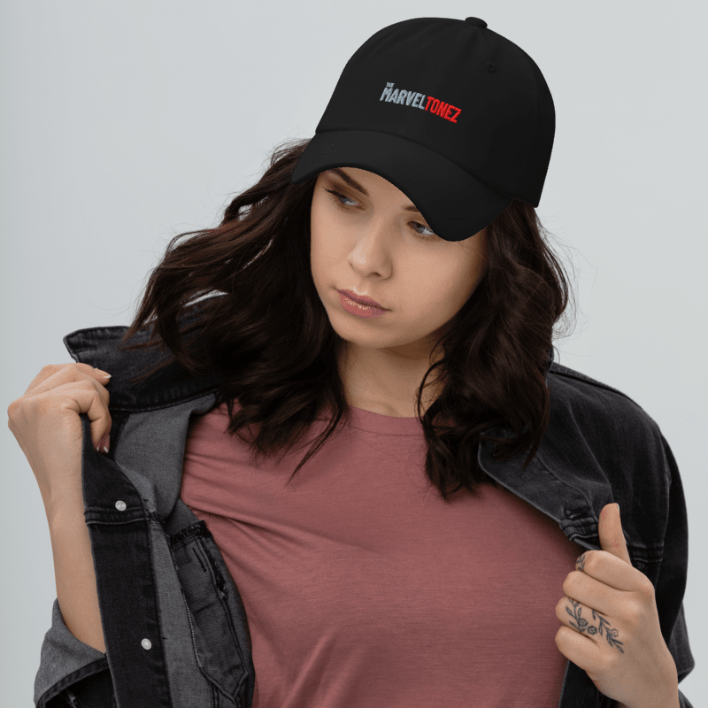 Premium Black Baseball Cap Printful mock-up 8