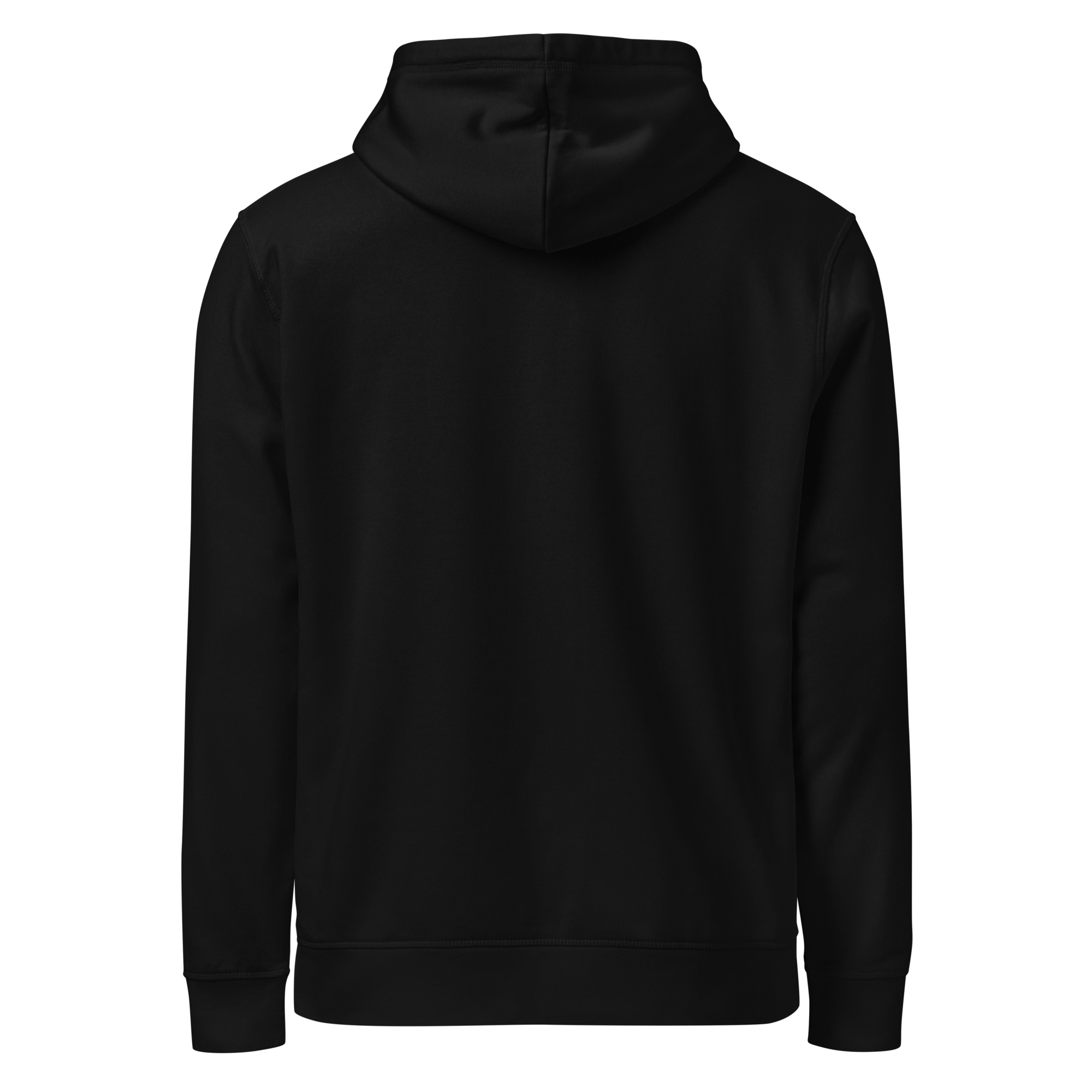 Back view of the black Marveltonez Studio Hoodie