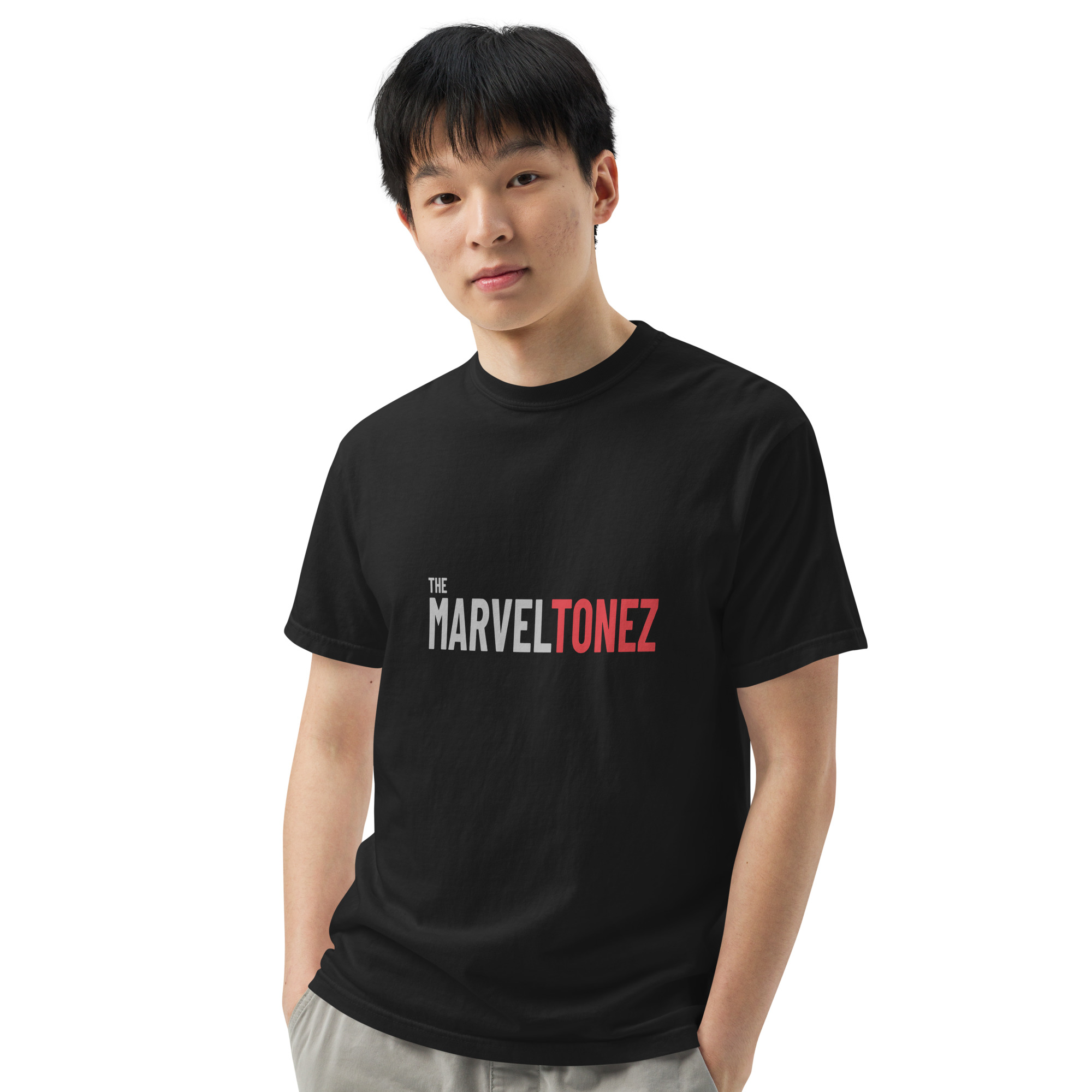 Premium Black T-shirt Printful mock-up 6