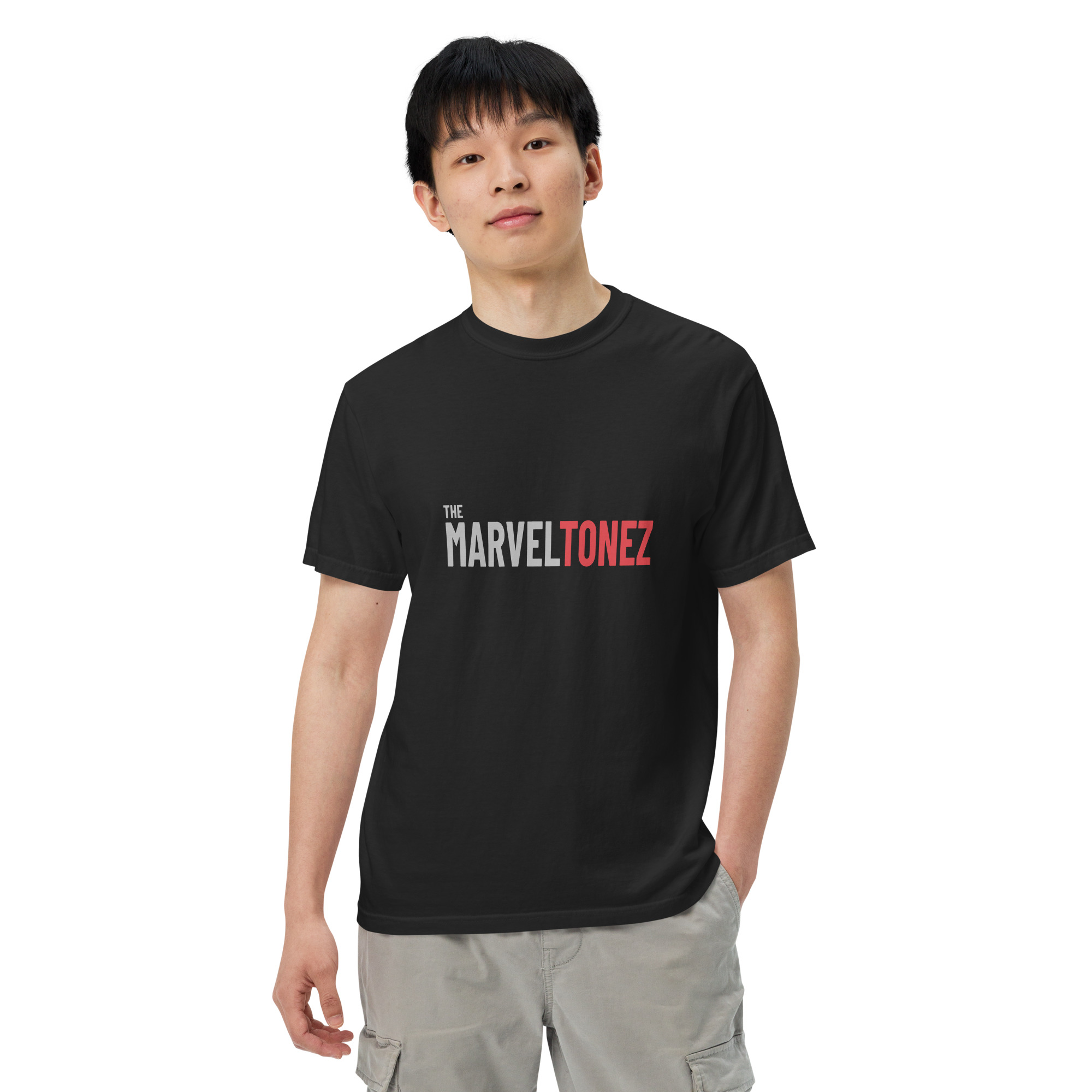 Premium Black T-shirt Printful mock-up 7