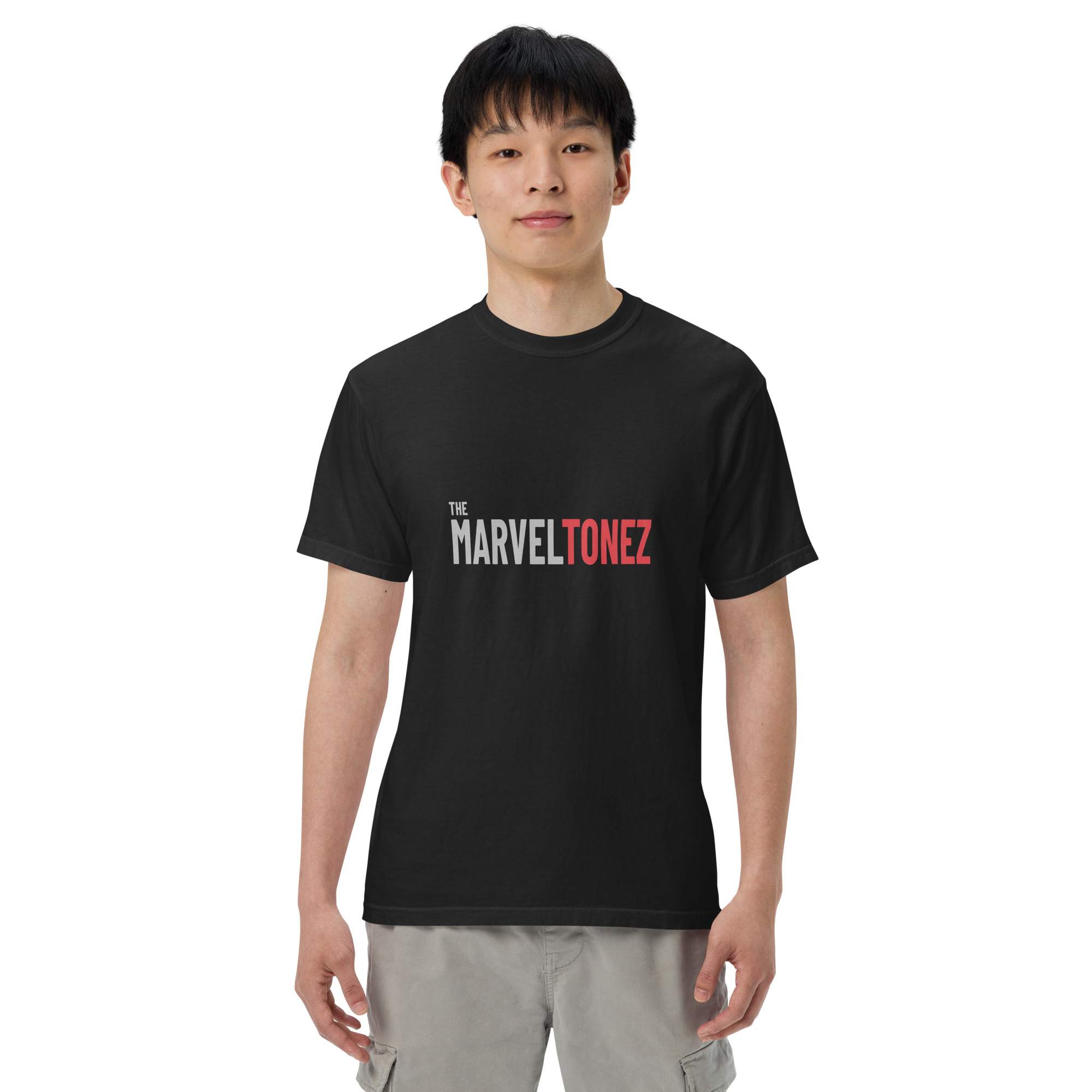 Premium Black T-shirt Printful mock-up 5